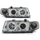 Lampy przód Seat Leon 1M 99-04 Angel Eyes CHROM soczewka ringi LPSE01