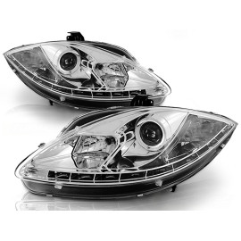 Lampy przód Seat Leon 05-09 CHROM LED diodowe LPSE09