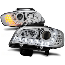 Lampy przód Seat Ibiza 99-02 - diodowe CHROM - kierunkowskaz LED LPSE21