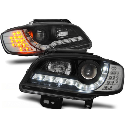 Lampy przód Seat Ibiza 99-02 - diodowe BLACK - kierunkowskaz LED LPSE22