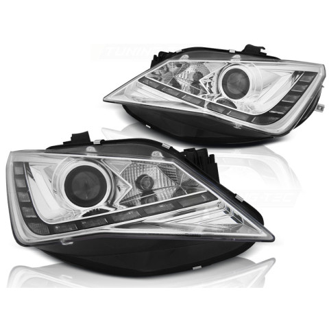 Lampy przód Seat Ibiza 6J 12- DayLight CHROM LED diodowe dzienne LPSE29