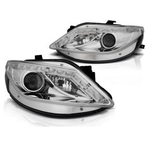 Lampy przód Seat Ibiza 6J 08-12 CHROM LED - diodowe kierunkowskazy LPSE33