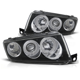 Lampy przód Seat Fabia 99- clear Angel Eyes BLACK soczewka ringi LPSK03