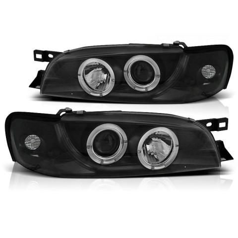 Lampy przód Subaru Impreza 93-00- clear Angel Eyes BLACK ringi LPSU02