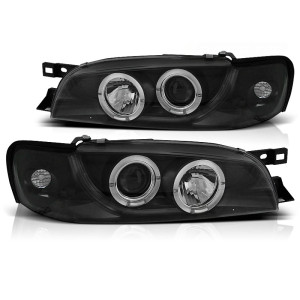 Lampy przód Subaru Impreza 93-00- clear Angel Eyes BLACK ringi LPSU02