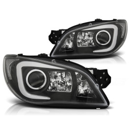 Lampy przód Subaru Impreza GD 06-07 Hawkeye BLACK LED diodowe LPSU06