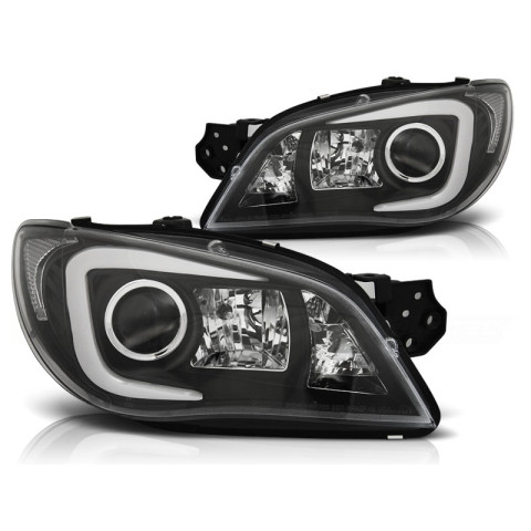 Lampy przód Subaru Impreza GD 06-07 Hawkeye BLACK LED diodowe LPSU06