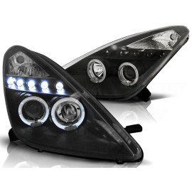 Lampy przód Toyota Celica T23 99-05 Angel Eyes BLACK LED diodowe LPTO14