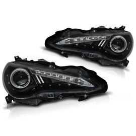 Lampy przód Toyota GT86 2012- BLACK LED - BI-xenon D4S - diodowe jazdy dziennej LPTO31
