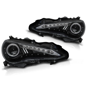 Lampy przód Toyota GT86 2012- BLACK LED - BI-xenon D4S - diodowe jazdy dziennej LPTO31