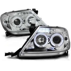 Lampy przód Toyota Hilux 05-11 Angel Eyes CHROM LED - diodowe LPTO07