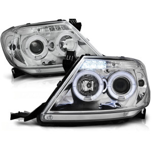 Lampy przód Toyota Hilux 05-11 Angel Eyes CHROM LED - diodowe LPTO07