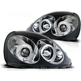 Lampy przód Toyota Yaris 99-03 clear Angel Eyes BLACK soczewka ringi LPTO02