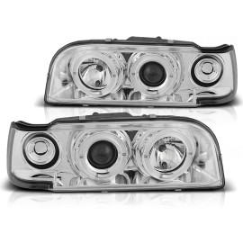 Lampy przód Volvo 850 clear Angel Eyes CHROM soczewka ringi LPVO03