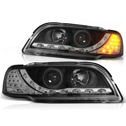Lampy przód Volvo S40 / V40 96-00 - diodowe BLACK kierunek LED LPVO10
