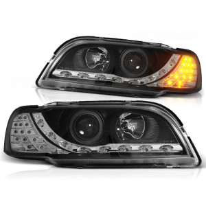 Lampy przód Volvo S40 / V40 96-00 - diodowe BLACK kierunek LED LPVO10