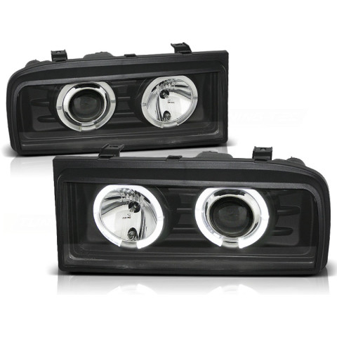 Lampy przód VW Corrado clear Angel Eyes BLACK soczewka ringi LPVW36