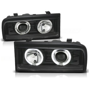Lampy przód VW Corrado clear Angel Eyes BLACK soczewka ringi LPVW36