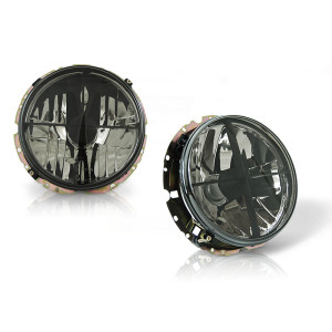 Lampy przód VW Golf 1 clear Smoked - przezroczyste z krzyżem H4 LPVW89
