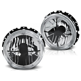 Lampy przód VW Golf 1 clear Angel Eyes Cross Chrom ringi z krzyżem LPVWH3