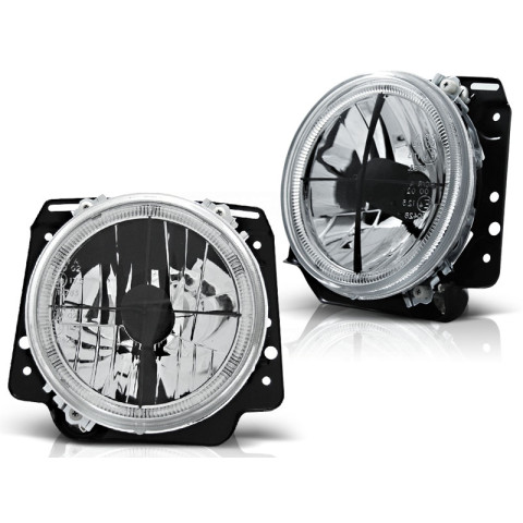 Lampy przód VW Golf 2 clear Angel Eyes Cross Chrom - ringi z krzyżem LPVWH5