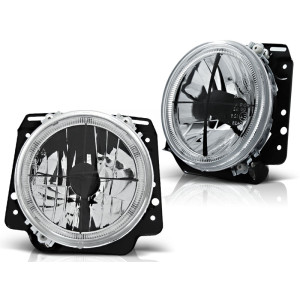 Lampy przód VW Golf 2 clear Angel Eyes Cross Chrom - ringi z krzyżem LPVWH5