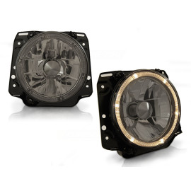 Lampy przód VW Golf 2 clear Angel Eyes BLACK - ciemne ringi LPVW44