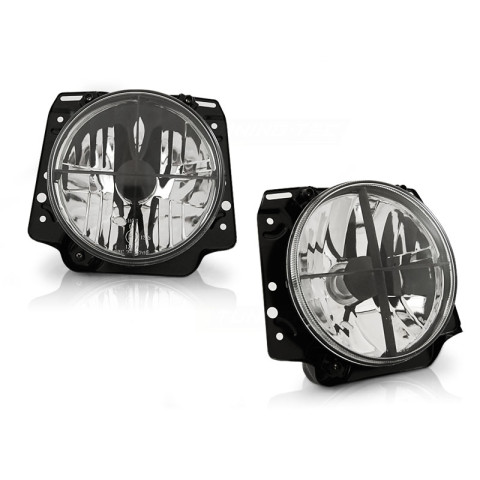 Lampy przód VW Golf 2 clear CHROM - przezroczyste z krzyżem LPVW08