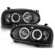 Lampy przód VW Golf 3 clear Angel Eyes BLACK soczewka ringi LPVW04