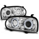 Lampy przód VW Golf 3 clear Angel Eyes CHROM soczewka ringi LPVW03