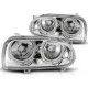 Lampy przód VW Golf 3 clearglass Chrom Power Look Angel Eyes LPVW01 DEPO
