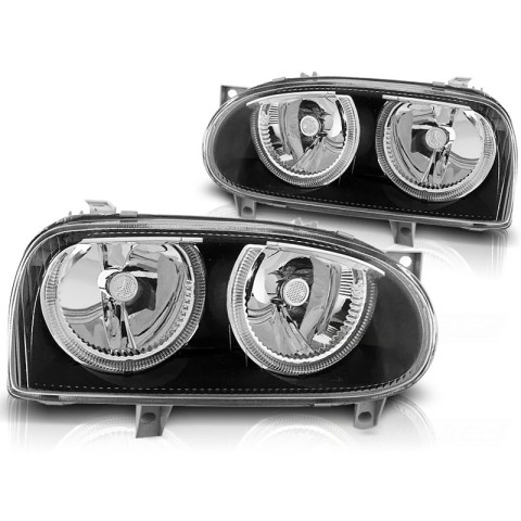 Lampy przód VW Golf 3 clearglass Power Look Black Angel Eyes LPVW29 DEPO