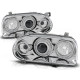 Lampy przód VW Golf 3 Clear Angel Eyes CHROM Soczewkowe LPVW47 DEPO