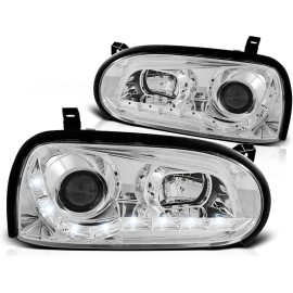 Lampy przód VW Golf 3 91-97 - diodowe CHROM LED - LPVW39