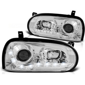 Lampy przód VW Golf 3 91-97 - diodowe CHROM LED - LPVW39