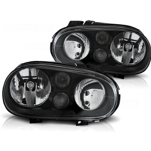 Lampy przód VW GOLF 4 BLACK Czarne bez ringów LPVW34 DEPO