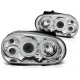 Lampy przód VW Golf 4 97-03 clear Angel Eyes CHROM soczewka ringi LPVW06