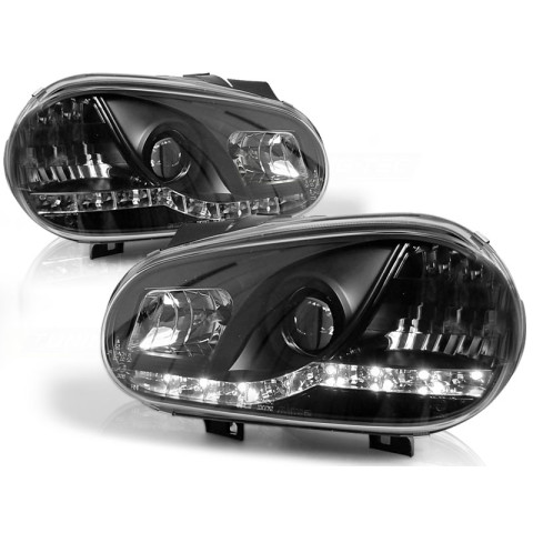 Lampy przód VW Golf 4 97-03 - diodowe BLACK LED - LPVW86