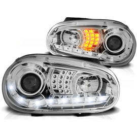 Lampy przód VW Golf 4 97-03 - diodowe CHROM LED - LPVWB1