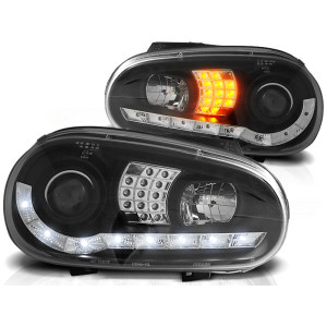 Lampy przód VW Golf 4 97-03 - diodowe BLACK LED - LPVWB2