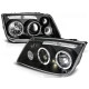Lampy przód VW Bora clear Angel Eyes BLACK soczewka ringi LPVW15
