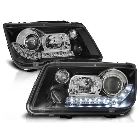 Lampy przód VW Bora - diodowe BLACK LED - LPVWE9