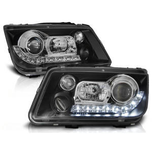 Lampy przód VW Bora - diodowe BLACK LED - LPVWE9