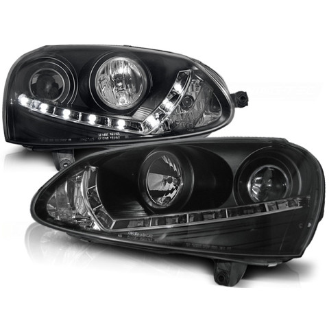 Lampy przód VW Golf 5 / Jetta - BLACK LED H7 LPVWD3