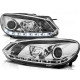 Lampy przód VW Golf 6 - CHROM LED diodowe DRL - dzienne LPVWD0