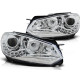 Lampy przód VW Golf 6 - CHROM LED DRL - diodowe Światła dzienne LPVWG2