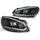 Lampy przód VW Golf 6 - BLACK TUBE LIGHT DRL - Światła jazdy dziennej LPVWI5