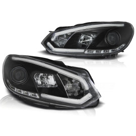 Lampy przód VW Golf 6 - BLACK TUBE LIGHT DRL - Światła jazdy dziennej LPVWI5