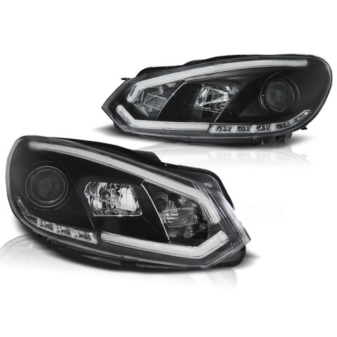 Lampy przód VW Golf 6 - BLACK TUBE LIGHT DRL - Światła jazdy dziennej LPVWI5