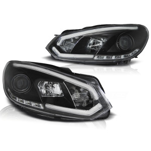 Lampy przód VW Golf 6 - BLACK TUBE LIGHT DRL - Światła jazdy dziennej LPVWI5